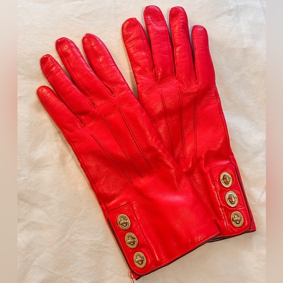 Coach Leather Cashmere Lined Gloves - Picture 4 of 4